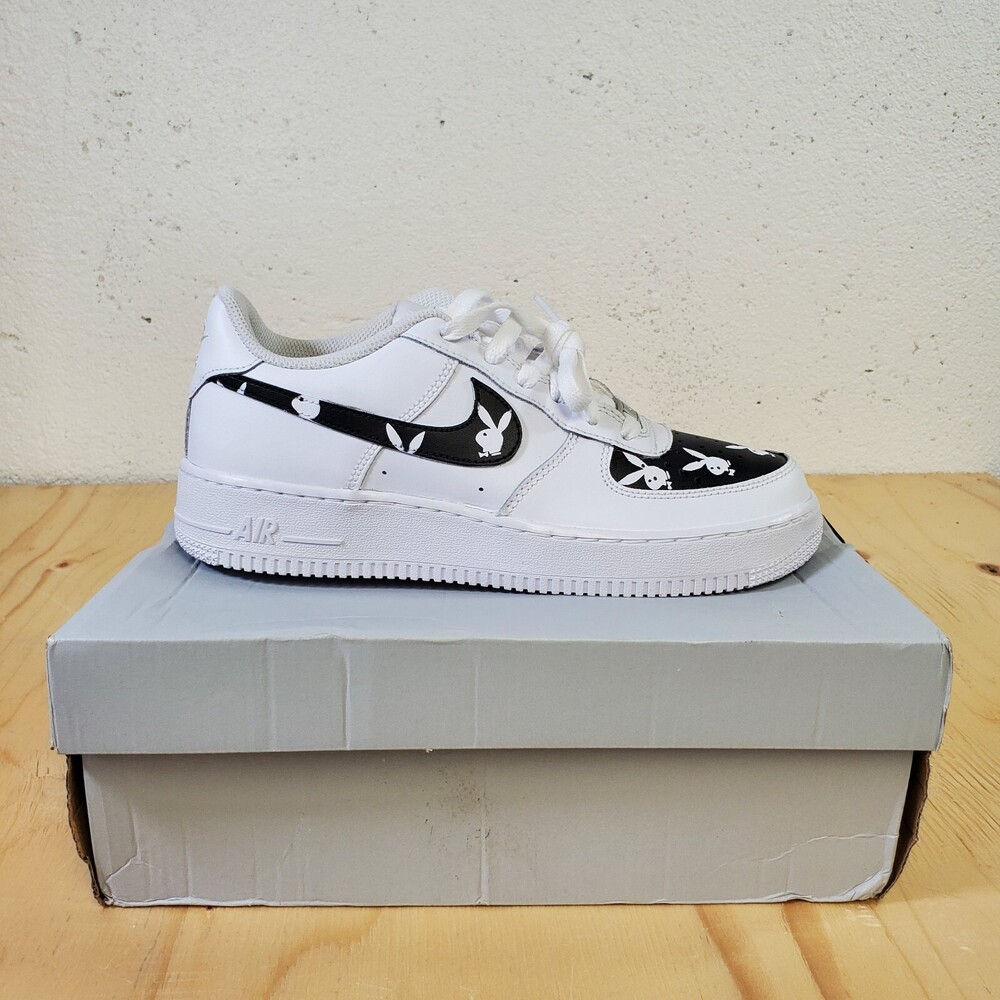 Nike Air Force 1 Low Shoes Size 6.5Y Womens 8 US White Custom Playboy 314192-117